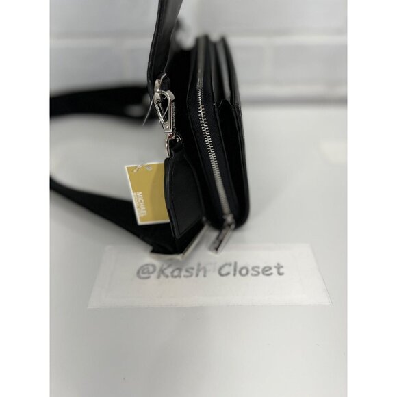 Michael Kors Crossbody Wallet Jet Set Metallic Large Clutch Purse Black Multi - Picture 10 of 11